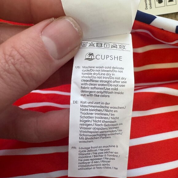 NEW Cupshe High-Waisted Bikini Bottoms Stars & Stripes 4th of July Size M - Picture 8 of 9